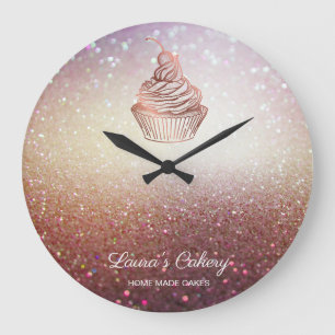 Cakes & Sweets Cupkaka Home Bakery Rustic Vintage Stor Klocka