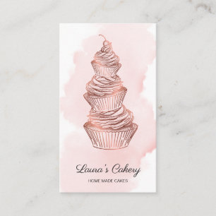Cakes & Sweets Cuptårta Bakery Dripping Guld Visitkort