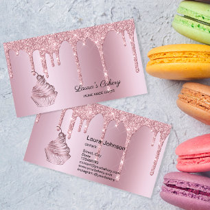 Cakes & Sweets Cuptårta Bakery Dripping Ro Guld Visitkort