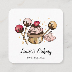 Cakes & Sweets Cuptårta Home Bakery Dripping Guld Fyrkantigt Visitkort
