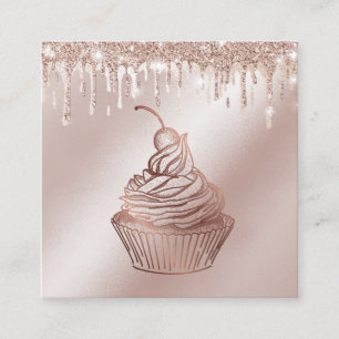Cakes & Sweets Cuptårta Home Bakery Dripping Guld Fyrkantigt Visitkort