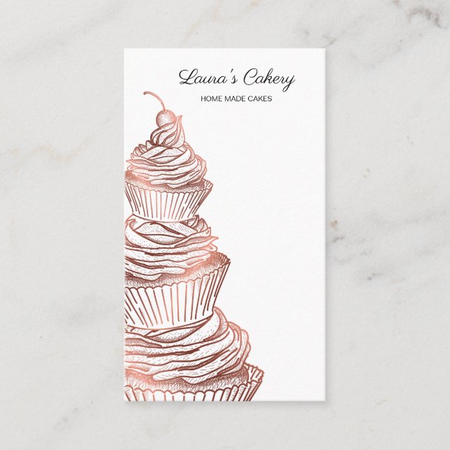 Cakes & Sweets Cuptårta Home Bakery Dripping Guld Visitkort (Framsida)