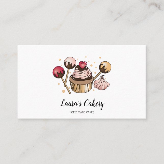 Cakes & Sweets Cuptårta Home Bakery Dripping Guld Visitkort (Framsida)