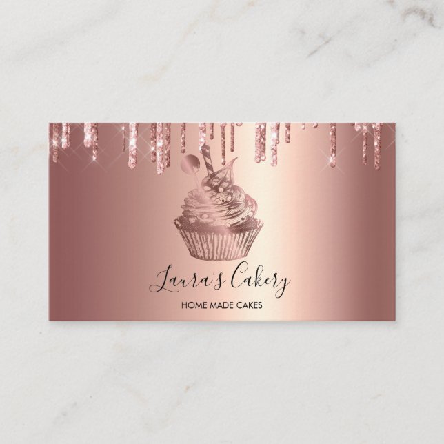 Cakes & Sweets Cuptårta Home Bakery Dripping Guld  Visitkort (Framsida)
