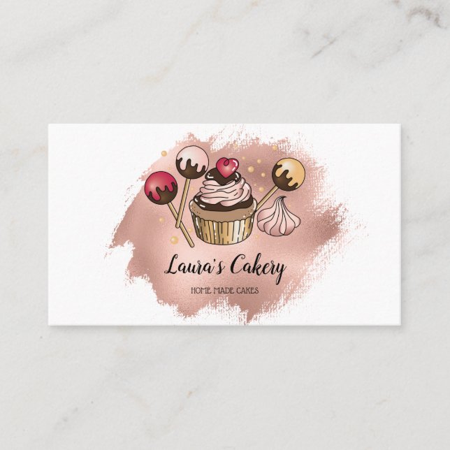 Cakes & Sweets Cuptårta Home Bakery Dripping Guld Visitkort (Framsida)