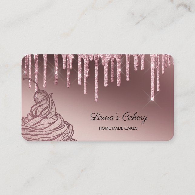 Cakes & Sweets Cuptårta Home Bakery Dripping Guld Visitkort (Framsida)