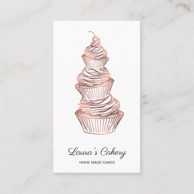 Cakes & Sweets Cuptårta Home Bakery Dripping Guld Visitkort (Framsida)
