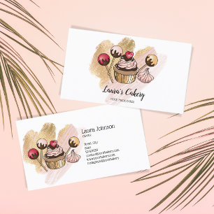 Cakes & Sweets Cuptårta Home Bakery Dripping Guld Visitkort