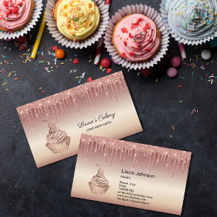 Cakes & Sweets Cuptårta Home Bakery Dripping Guld Visitkort