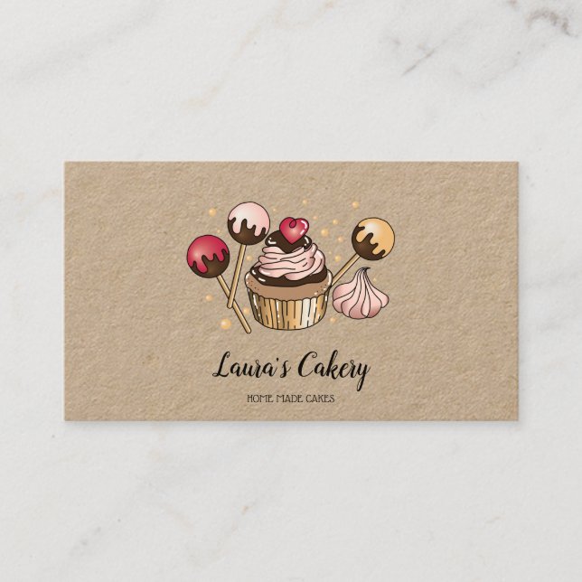 Cakes & Sweets Cuptårta Home Bakery Dripping Guld Visitkort (Framsida)