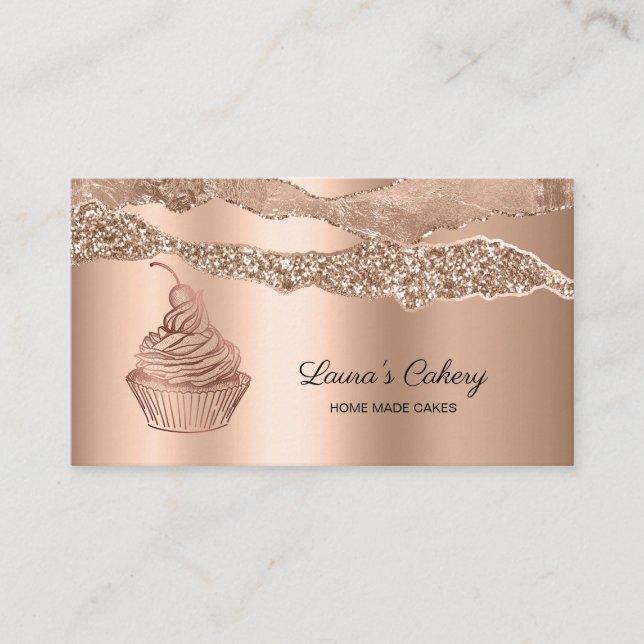 Cakes & Sweets Cuptårta Home Bakery Dripping Guld  Visitkort (Framsida)