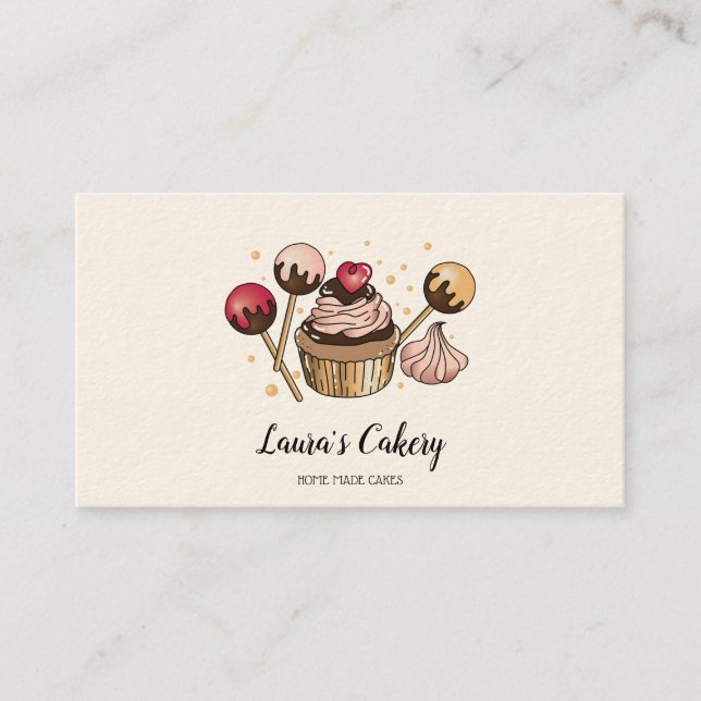 Cakes & Sweets Cuptårta Home Bakery Dripping Guld Visitkort (Framsida)