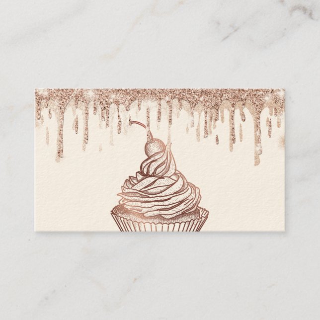 Cakes & Sweets Cuptårta Home Bakery Dripping Guld Visitkort (Framsida)