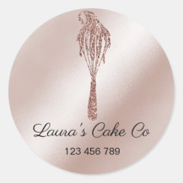 Cakes Sweets Cuptårta Home Bakery Girly Watercolor Runt Klistermärke