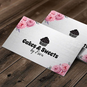Cakes & Sweets Cuptårta Home Bakery Modern Blommig Visitkort