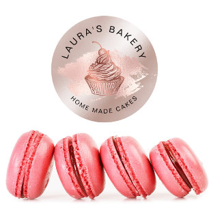 Cakes & Sweets Cuptårta Home Bakery Ro Guld Runt Klistermärke