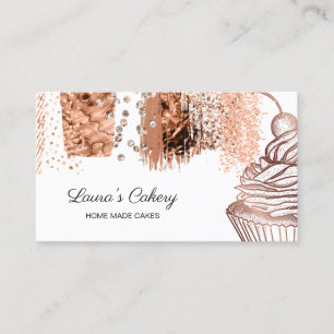 Cakes & Sweets Cuptårta Home Bakery Rustic Vintage Visitkort
