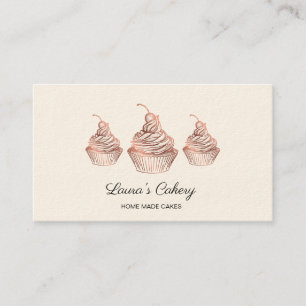 Cakes & Sweets Cuptårta Home Bakery Rustic Vintage Visitkort