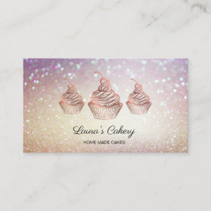Cakes & Sweets Cuptårta Home Bakery Rustic Vintage Visitkort