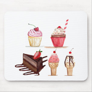 Cakes Watercolor Bakery Sweets Muffinss Pastry Musmatta