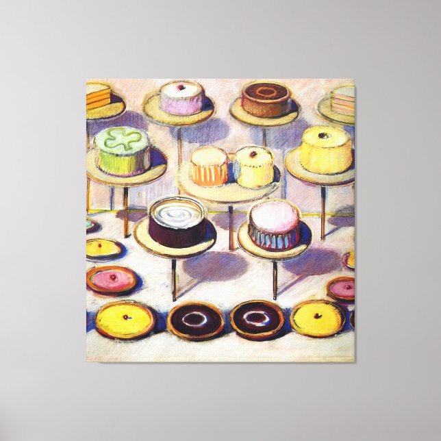 Cakes - Wayne Thiebaud Canvastryck (Framsida)