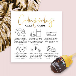 Cakesicles White & Guld Modern Bakery Care Guide Fyrkantigt Visitkort