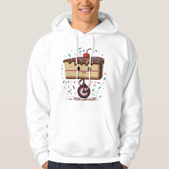 "Cakey the Unicyclist" T-Shirt Hoodie (Framsida)