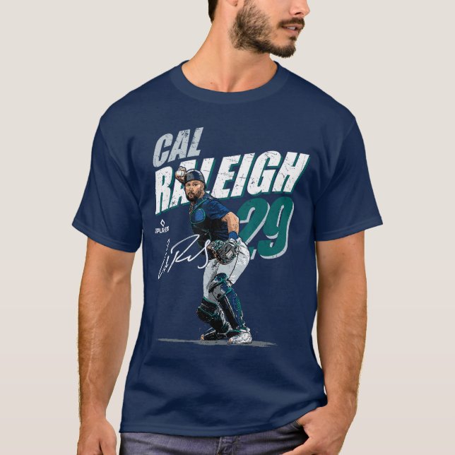 Cal Raleigh Seattle MLB Basebollspelare MLBCRA204 T Shirt (Framsida)