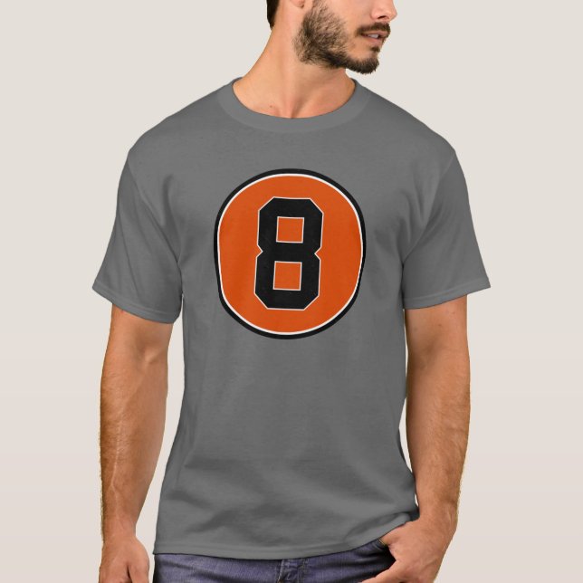 Cal Ripken Jr 8 Jersey Number T Shirt (Framsida)