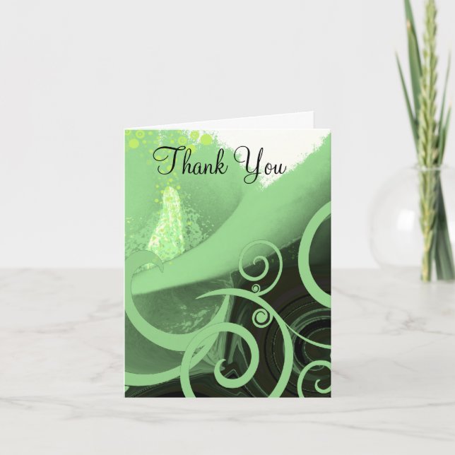 Cala Lilly Grönt Swirls - Tack - Kort (Framsida)