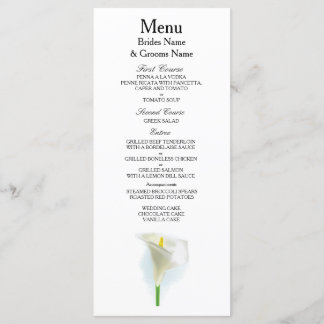 Cala Lily Modern Simple Elegant bröllop Ideas Meny