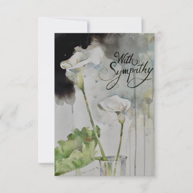 Cala Lily Sympathy Flat Card Kort (Framsida)