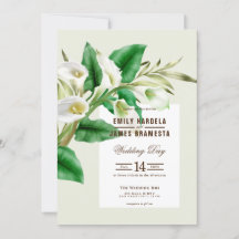 Cala Lily Watercolor Wedding-inbjudan