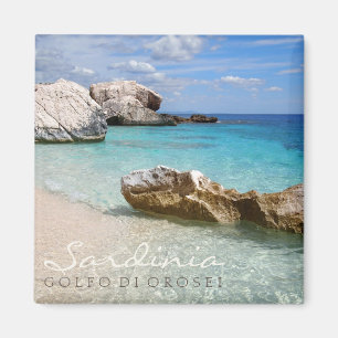 Cala Mariolu strand, Sardinia textmagnet Magnet