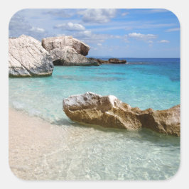 Cala Mariolu-stranden, Sardiniens dekaler Fyrkantigt Klistermärke