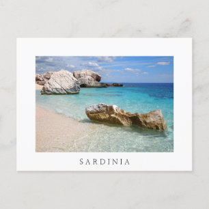 Cala Mariolu-stranden, vykort för Sardinien vit gr