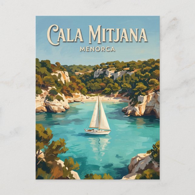 Cala Mitjana Spanien Vykort (Framsida)