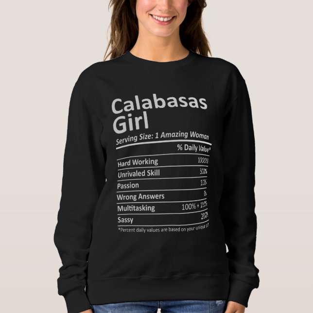 Calabasas Girl Ca California Funny City Roots T Shirt (Framsida)