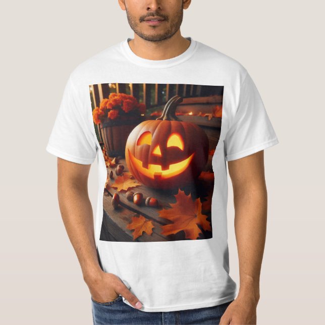Calabaza de Halloween: Diseño Espeluznante y Diver T Shirt (Framsida)