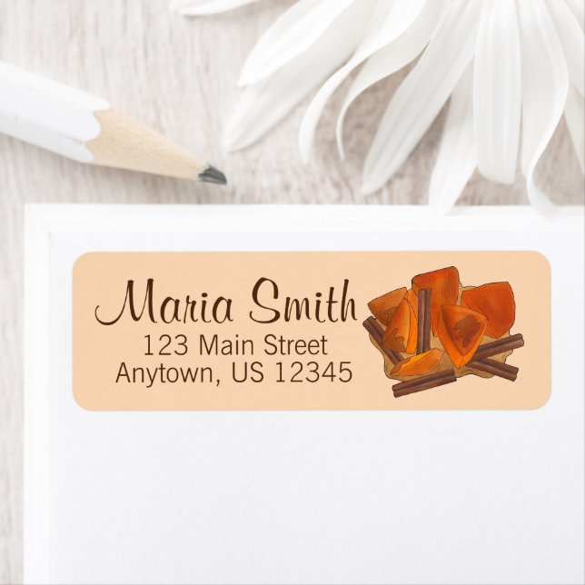 Calabaza en Tacha Mexican Canwas Pumpkin Dessert Returadress Etikett (Insitu)