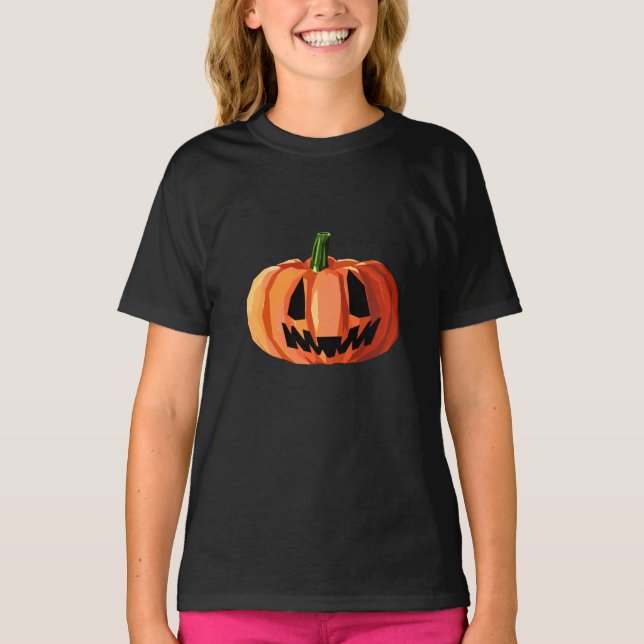 Calabaza Jack-o’-Lantern Low Poly | Halloween  T Shirt (Framsida)