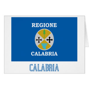 Calabria flagga med namn hälsningskort