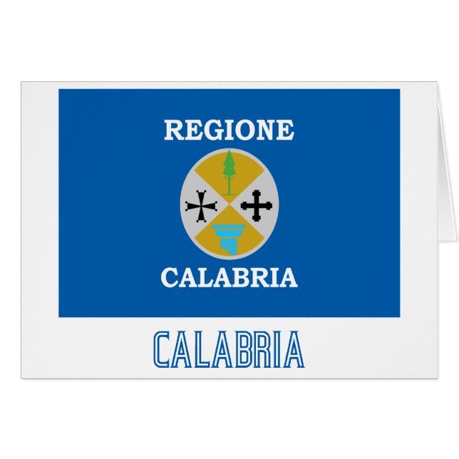 Calabria flagga med namn hälsningskort (Framsidan Horizontal)