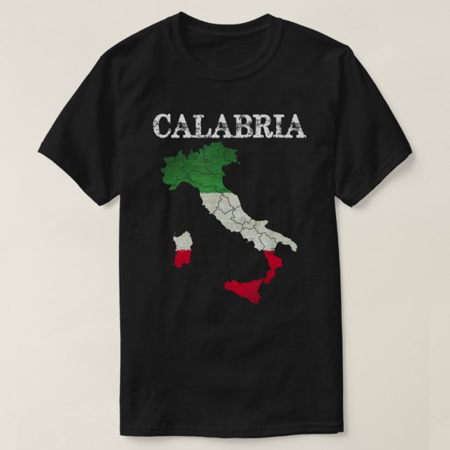 Calabria Italia Flagga Vapensköld Italien Italiens T Shirt (Design framsida)