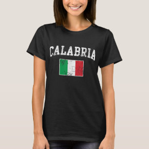 Calabria Italien Flagga Italia Italia Vintage Dist T Shirt