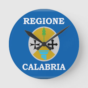 Calabria (italien) flagga rund klocka