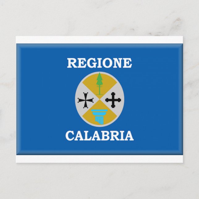 Calabria (italien) flagga vykort (Framsida)