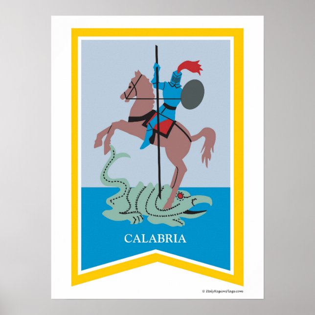 Calabria Italien Region Art Poster (Framsidan)