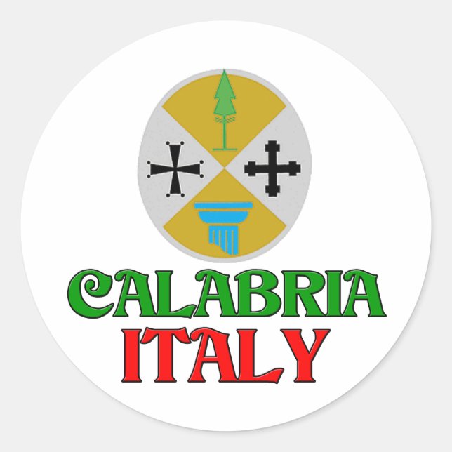 Calabria Italien Runt Klistermärke (Framsida)
