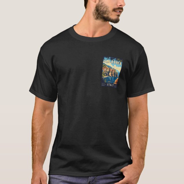 Calabria Italy Travel Poster T Shirt (Framsida)